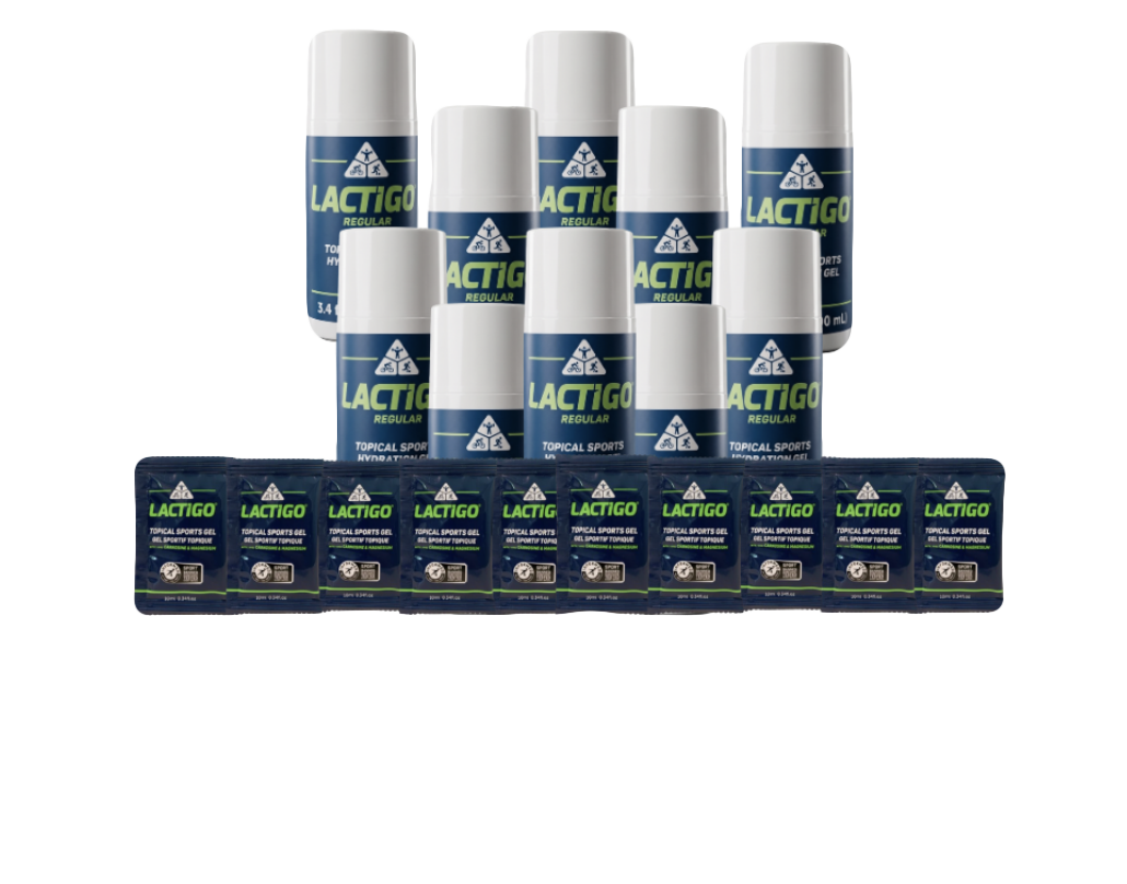 LACTIGO PRO PACK - Original, menthol or mixed 10x 100 ml tubes, 10x 10 ml on the go sachets — topical recovery gel